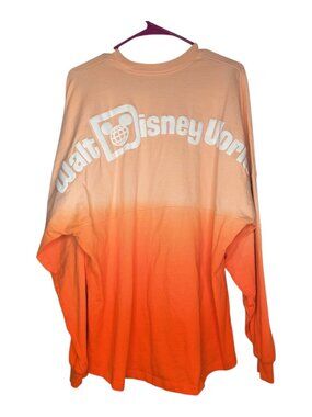 Disney Spirit Jersey Large Peach Pink Ombre 1971 Walt Disney Tie Dye Causal